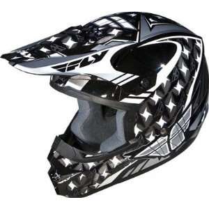  Fly Racing Kinetic Helmet, Silver/Black/White Flash, Size 