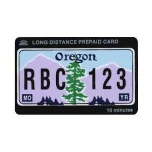 Collectible Phone Card Oregon License Plate (Trees, Mountains, & Sky)