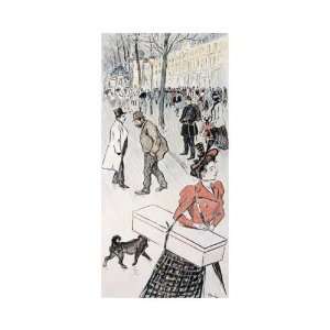 Street Scene by Theophile Steinlen. size 11.75 inches width by 20 