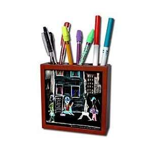   Unfunny Cartoon   Tile Pen Holders 5 inch tile pen holder Office