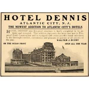  1911 Ad Hotel Dennis Atlantic City NJ Oceanfront Buzby 