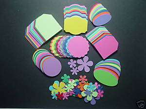 120pc BOLD BRIGHT Stampin Up Cardstock Punch Tags  