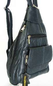 New NWT Blue Genuine LEATHER BACKPACK Shoulder Bag Medium SATCHEL 