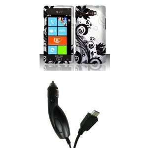 Samsung Focus Flash (AT&T) Premium Combo Pack   Black Flower Vines on 