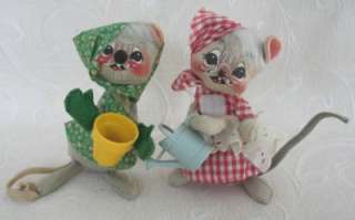 Huge Vintage~Lot Annalee spring easter Garden mice Dolls~Collection 