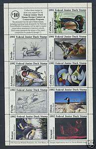 JDS X FIRST U.S 1992 FEDERAL Junior Duck Stamps $40CV  