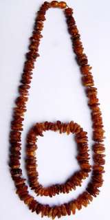   natural raw genuine Baltic amber necklace and bracelet , therapeutic