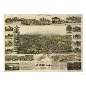  Auburn, California   Panoramic Map Giclee Poster Print 