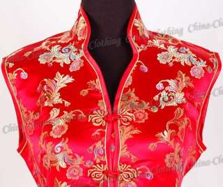 Floral Cheongsam Evening Party Gown Red XS/Sz.6 A20X  
