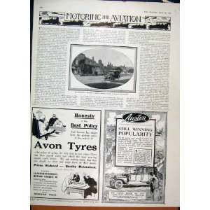    Advert Motoring Aviation 1913 Avon Tyres Austin Car