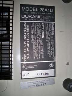 Dukane AP Matic 28A1D Filmstrip Cassette Projector  