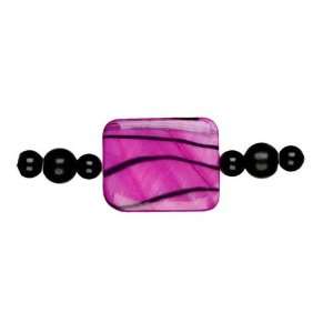  9.5in Hot Pink Shell Rectangle   Strands Arts, Crafts 