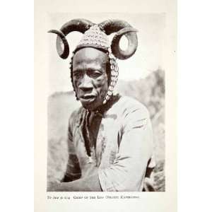 com 1923 Print Luo Tribe Chief Nilotic Kavirondo Horn Headdress Kenya 