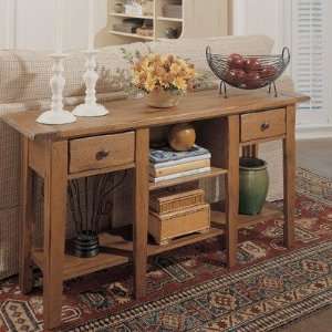   Heirlooms Sofa Table in Rustic Oak   Broyhill 3399 09