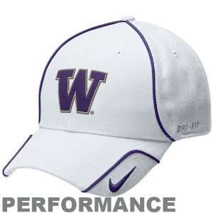   Huskies White Coaches Performance Adjustable Hat