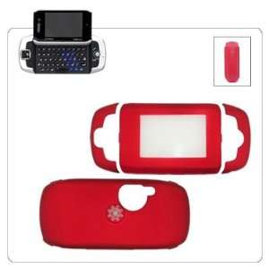   Red Rubberized Protective Snap On Cover Case w/ Removable Belt 