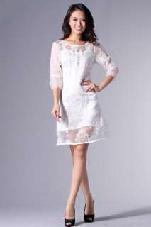New Stylish Organza Side Zip Cage Dress White Color  