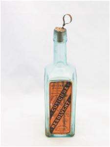 Antique CUTICURA RESOLVENT Bottle w/ Cloughs Corkscrew Circa 1884 PD 