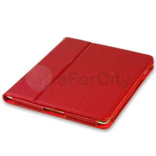 13 Combo Set For APPLE iPad 2 2nd Red Leather Case+More  