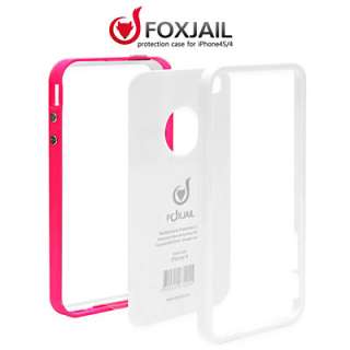 FOXJAIL Apple iPhone4S/4 Protection Bumper Hard Case Black/Silver 
