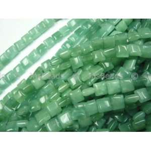  8mm Puff Square Beads 16, Green ite Arts, Crafts 
