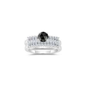  1.90 2.29 Cts Black & White Diamond Matching Ring Set in 