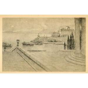   Naples Italy Tyrrhenian Sea   Original Halftone Print