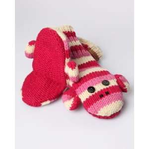  Knitwits Sockey Monkey Mittens   Pink   Ages 14 Adult 