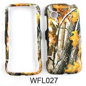 LG GS390 Prime Phone Cover Camo with Dry Leaves & Trees Leather Feel
