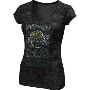   Lakers Womens Black Get Type Crazy V Neck T Shirt