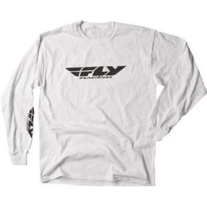  Fly Racing Corporate Long Sleeve T Shirt   Small/White 