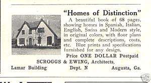 1923 ad scroggs and ewing architects augusta ga  