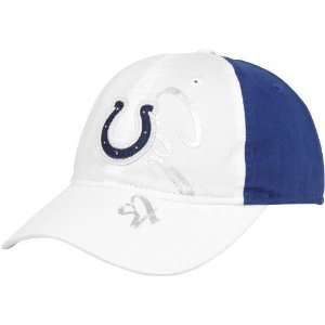   Colts Ladies White Royal Blue Slouch Adjustable Hat