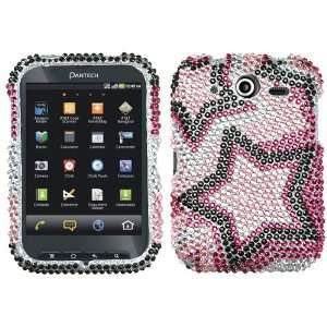 Twin Stars With Full Rhinestones Faceplate Hard Plastic Protector Snap 