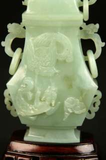 OLD CHINESE REPUBLIC PERIOD HAND CARVED DRAGON JADE JADEITE VESSEL W 