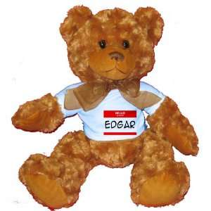 HELLO my name is EDGAR Plush Teddy Bear with BLUE T Shirt 