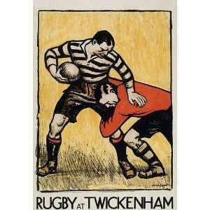RUGBY SPORT AT TWICKENHAM ENGLAND UK VINTAGE POSTER REPRO  