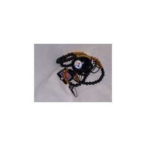  NFL Pittsburgh Steelers Helmet Mardi Gras Bead AM/FM Radio 