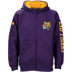  LSU Tigers Youth Purple Automatic Full Zip Hoody Sweashirt 