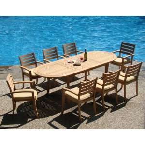   Oval Table And 8 Stacking Arm Chairs [ModelTV4] Patio, Lawn & Garden