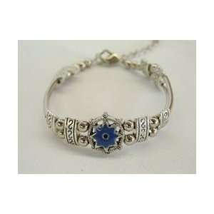  Blue Star Shaped Sterling Silver Bracelet 
