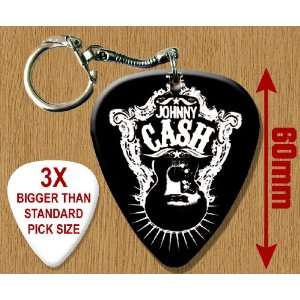  Johnny Cash BIG Guitar Pick Keyring Musical Instruments