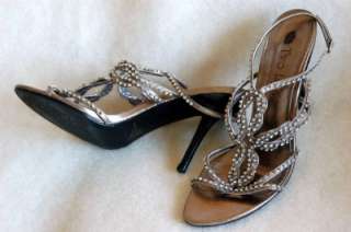 Bridal Wedding Shoes sz 10 Two Lips Silver Clear *Rhinestone BLING 