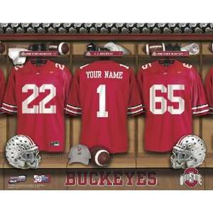  Personalized Ohio State Football Locker Room Print Sports 