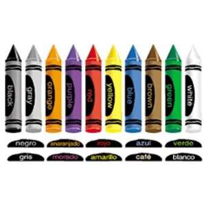   English Spanish Flannelboard Set 10 Crayons Spanish Overlay Words