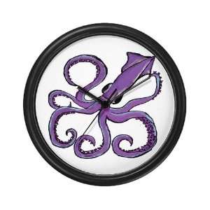  Purple Squid Purple Wall Clock by 