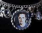 Twilight Edward Cullen Vampire Silver Charm/Blue Crystal/Bottle Cap 