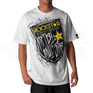 New 2012 Metal Mulisha Mens Rockstar Shield T Shirt   White   Size XX 