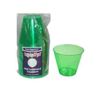  Tumbler Glasses Durrable Plastic Neon Green 9oz. 25/Pkg 20 