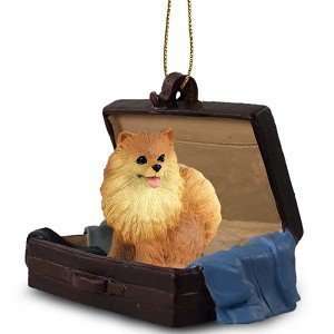  Red Pomeranian Traveling Companion Dog Ornament